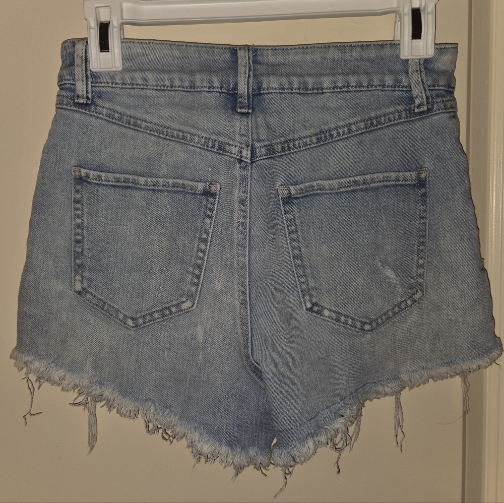 Sincerely Jules Denim Frayed Hem Cut Off Shorts Daisy Dukes Size 5/27 - Picture 2 of 4